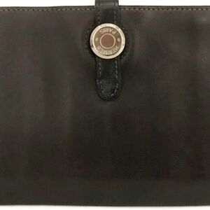 Hermes Dark Brown Dagon Leather Wallet Authentic In Excellent Condition
